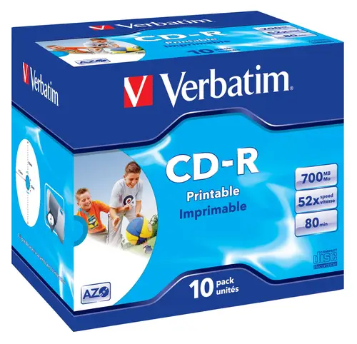 CD-R AZO Wide Inkjet Printable 700 MB 52x 10 pieza(s) - Imagen 1