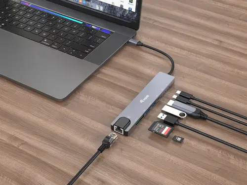 133497 base para portátil y replicador de puertos Alámbrico USB Tipo C Negro, Gris - Imagen 3