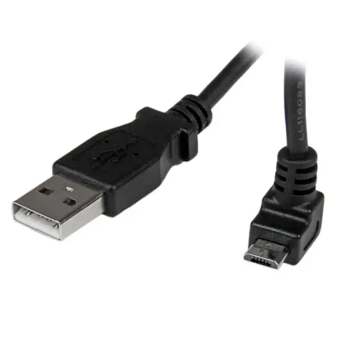 Cable Adaptador 1m USB A Macho a Micro USB B Macho Acodado en Ángulo hacia Arriba para Teléfono Móvil - Imagen 1