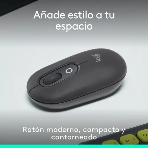 POP Mouse, ratón inalámbrico Bluetooth compacto y portátil con botones programables y clics discretos, tecnología Easy-Switch para alternar hasta 3 dispositivos, portátil, tablet, PC: grafito - Imagen 2