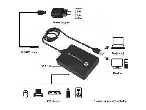 HUBBIES10B base para portátil y replicador de puertos USB 3.2 Gen 1 (3.1 Gen 1) Type-A Negro - Imagen 2