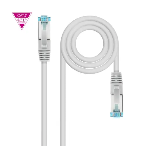 Cable de Red Cat.7 600MHZ LSZH SFTP PIMF AWG26, Blanco, 50 cm - Imagen 1