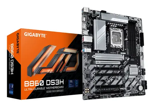 B860 DS3H Placa base - CPUs Intel Core Ultra, VRM de 8+1+2+2 fases, hasta 9066MHz DDR5, 1xPCIe 5.0 + 1xPCIe 4.0 M.2, LAN 2,5 GbE, USB 3.2 Gen 2x2 - Imagen 1