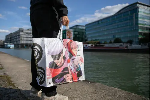 KX JUJUTSU SHOPPING BAG WHITE Blanco Bolso grande - Imagen 4