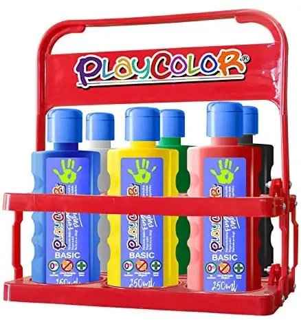 FINGER PAINT BASIC 40ML. 6 COLORES SURTIDOS PLAYCOLOR 17591. - Imagen 1