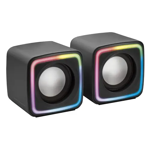 MSCUBE Negro, Altavoces Gaming RGB Compactos, Procesador Sonido DSP 8W, Control Volumen - Imagen 1