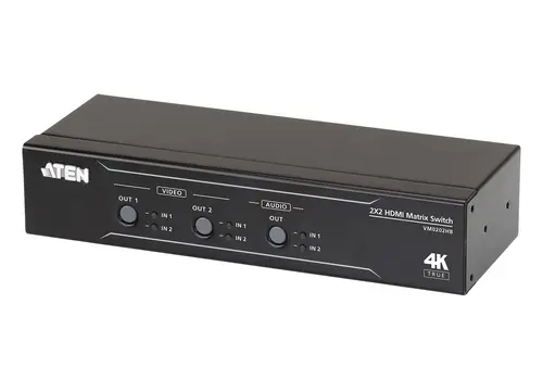Switch de matriz HDMI 4K real 2 x 2 con desincrustador de audio - Imagen 1