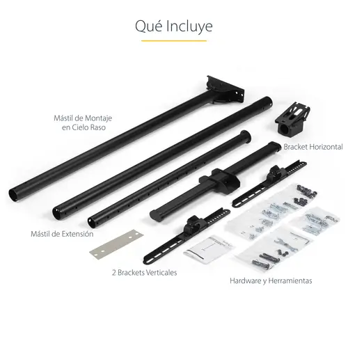 Soporte de Techo para TV - Soporte Universal de Cielo Raso para TV con Mástil Telescópico Largo Ajustable - Soporte VESA para Pantallas de 32" a 75" - Giro e Inclinación - Imagen 14