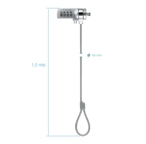 TQCLKC0015 cable antirrobo Plata 1,5 m - Imagen 3