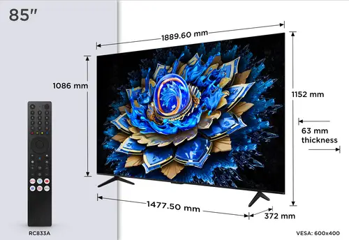 T69C 85T69C Televisor 2,16 m (85") 4K Ultra HD Smart TV Wifi Negro - Imagen 3