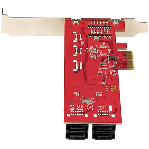 Tarjeta PCIe Controladora SATA de 10 Puertos - Tarjeta de Expansión PCI Express SATA - 6Gbps - Perfil Bajo/Completo - Conectores SATA Apilados - ASM1062 sin RAID - Imagen 5