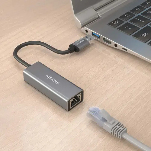 Conversor USB 3.0 a ethernet Gigabit 10/100/1000 Mbps, Gris, 15cm - Imagen 5