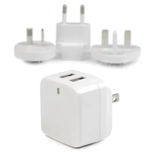 Cargador de Pared USB de 2 Puertos para Tablets Smartphones - Cargador Blanco de Alta Potencia para Viajes - Imagen 5