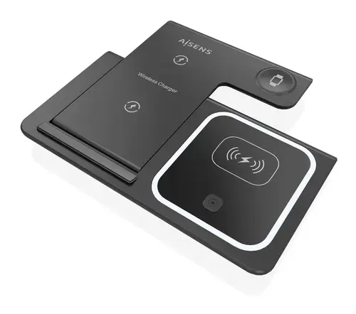 Cargador Inalambrico USB-C 3 En 1 De 15W Para Movil, Apple Watch, Ariculares Con Estuche De Carga, Negro - Imagen 3
