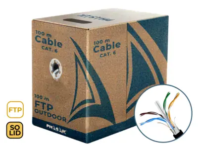 Bobina de cable de red FTP Cat.6 exterior CCA AWG23 100 m  PHR 671