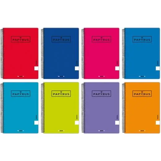 PAPYRUS CUADERNOS TAPA BLANDA 01-UNICLASIC 80H 90GR FOLIO PAUTA 3,5MM COLORES SURTIDOS - Pack de 10 unidades
