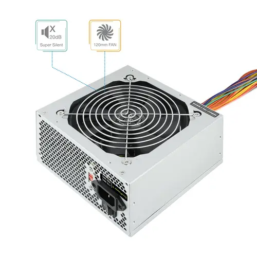 TQEP-500S-INT unidad de fuente de alimentación 500 W 24-pin ATX ATX Plata - Imagen 3