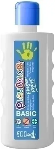 PINTURA DEDOS PLAYCOLOR 500 ml BLANCO - Pack de 6 unidades