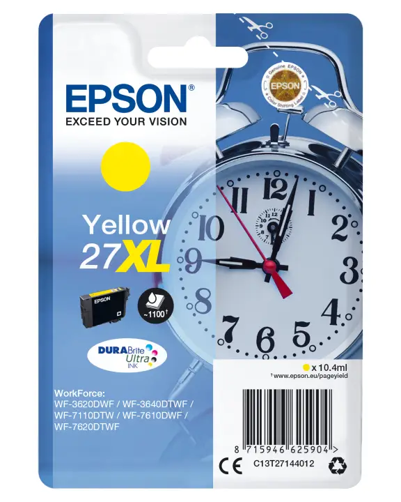 Alarm clock Singlepack Yellow 27XL DURABrite Ultra Ink