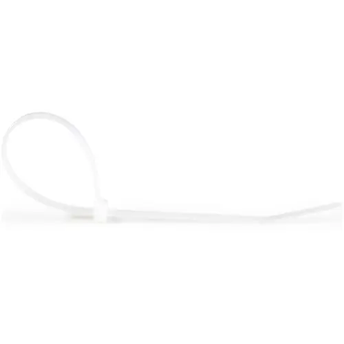 Bridas de 25cm para cables - 4 mm de ancho, 68 mm de diámetro, soportan 22 kg de tensión, de nylon, cierre automático y punta curva, 94V-2/UL, paquete de 1000 - blancas - Imagen 2