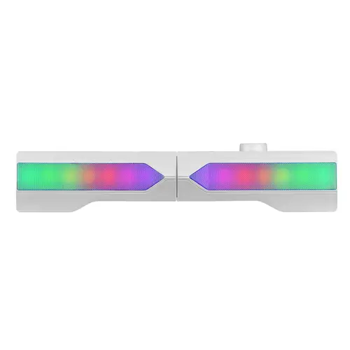 ALTAVOZ BLUETOOTH MSDUO WHITE 2 EN 1 CONVERTIBLE EN SOBREMESA 2.0 O SOUNDBAR BT 5.0 ILUMINACION RGB - Imagen 3