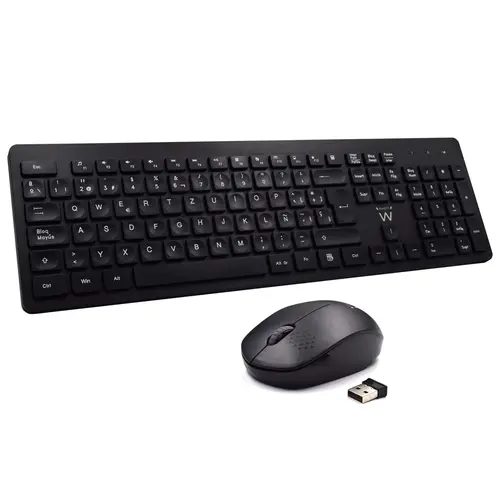 EW3256 teclado Ratón incluido Universal RF inalámbrico QWERTY Español Negro - Imagen 1