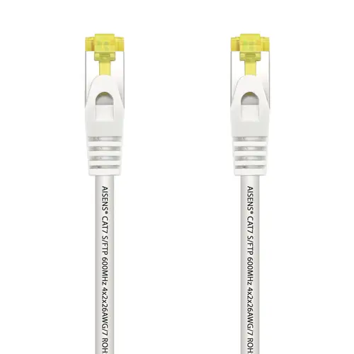 Cable De Red Latiguillo RJ45 LSZH Cat.7 600 MHz S/FTP PIMF AWG26, Blanco, 1.0 m - Imagen 1