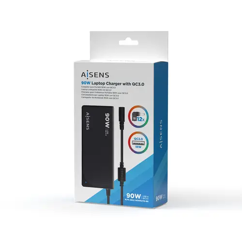 ASLC-90WAUTO-BK adaptador e inversor de corriente Interior 90 W Negro - Imagen 7