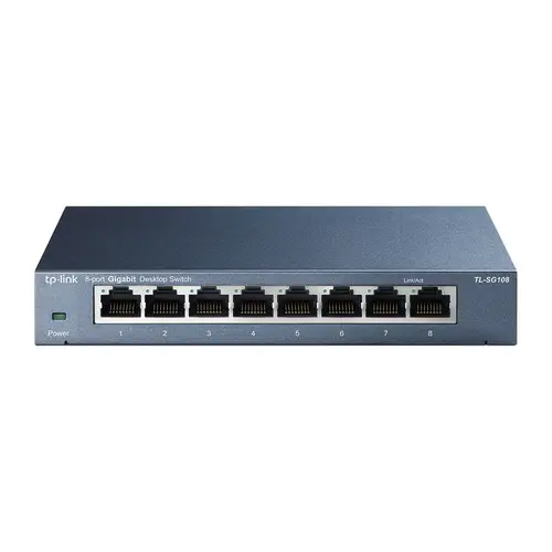 TL-SG108 No administrado Gigabit Ethernet (10/100/1000) Negro - Imagen 1