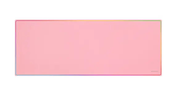 MMP224, Alfombrilla Gaming XXL 880x330mm, Diseño de Bordes Rainbow, Base Antideslizante de Caucho Natural, Superficie Nanotextil de Alta Precisión, Alfombrilla de Ratón Flexible, Rosa - Imagen 3