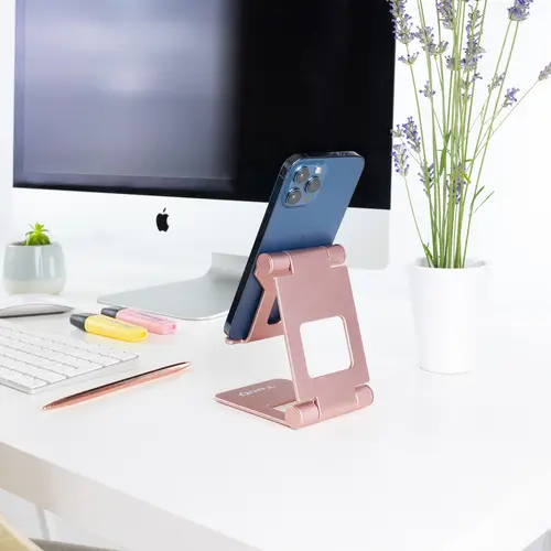 Soporte de sobremesa ajustable para teléfono / tablet hasta 10, Rosa Velvet - Imagen 9