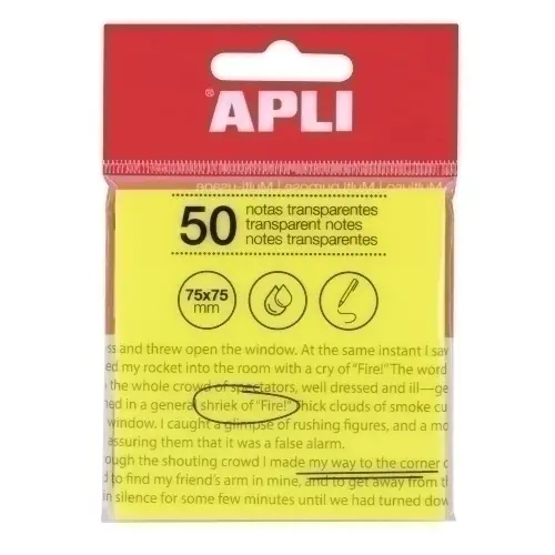 NOTAS ADHESIVAS APLI 50h 75x75 TRAS.AMA