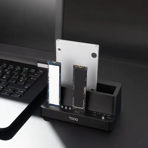 Docking Station USB-C 3.2 Gen 2 Dos Bahías para SSD M.2 NVMe + Bahía para 2,5"- 3,5" para HDD + Clonador, Negro - Imagen 4
