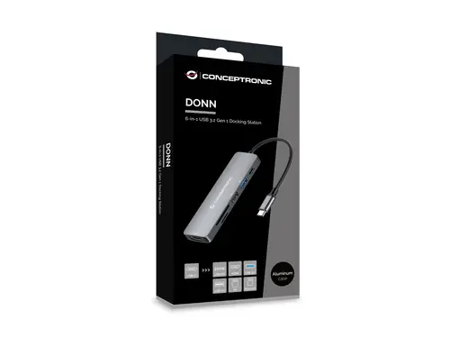 DONN11G base para portátil y replicador de puertos Alámbrico USB 3.2 Gen 1 (3.1 Gen 1) Type-C Gris - Imagen 7