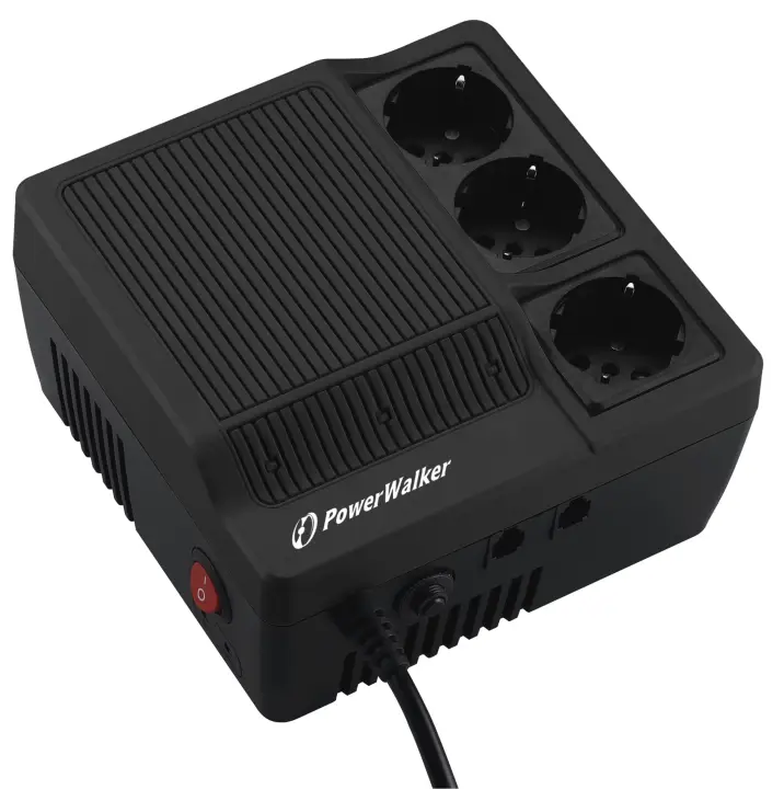 AVR 600 regulador de voltaje 3 salidas AC Negro