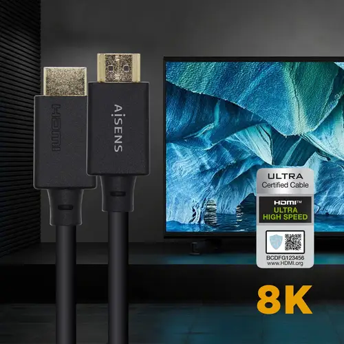 Cable HDMI V2.1 Ultra Alta Velocidad / HEC Certificado 8k@60Hz 48Gbps, A/M-A/M, Negro, 3.0m - Imagen 5
