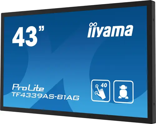 TF4339AS-B1AG pantalla de señalización Pantalla plana para señalización digital 108 cm (42.5") LED 500 cd / m² 4K Ultra HD Negro Pantalla táctil Procesador incorporado Android 24/7 - Imagen 7