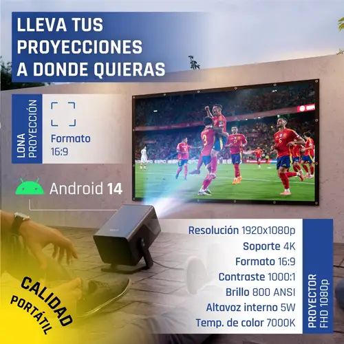 Pack proyector 4K + Lona proyección 100" - Imagen 2