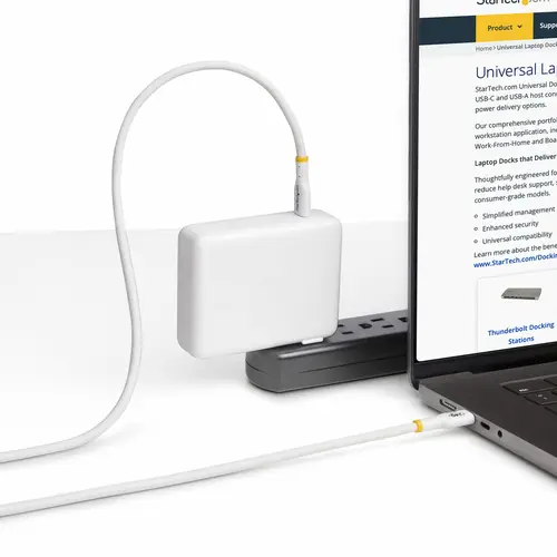 Cable de Carga para Portátil USB-C de 1m - Cable USB Tipo C USB 2.0 para Portátil - Blanco - Cable con Certificación USB-IF - PD 240W EPR - Recubrimiento de TPE - M/M - Imagen 6