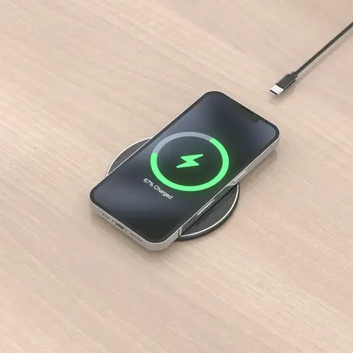 Cargador Inalambrico USB-C 15W Para Movil, Negro - Imagen 5