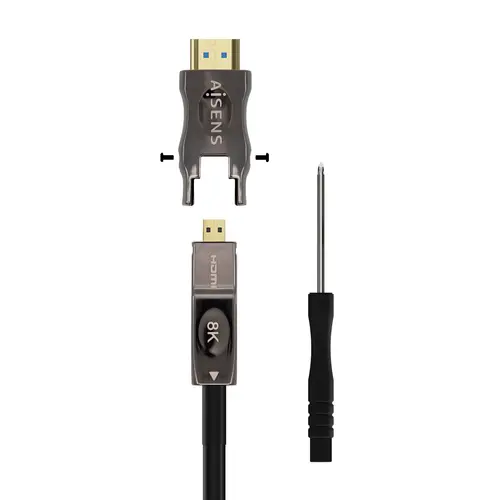 Cable Hdmi V2.1 AOC Desmontable Ultra Alta Velocidad / Hec 8K@60Hz 4K@120Hz 4:4:4 48Gbps, A/M-D/A/M, Negro, 20M - Imagen 3