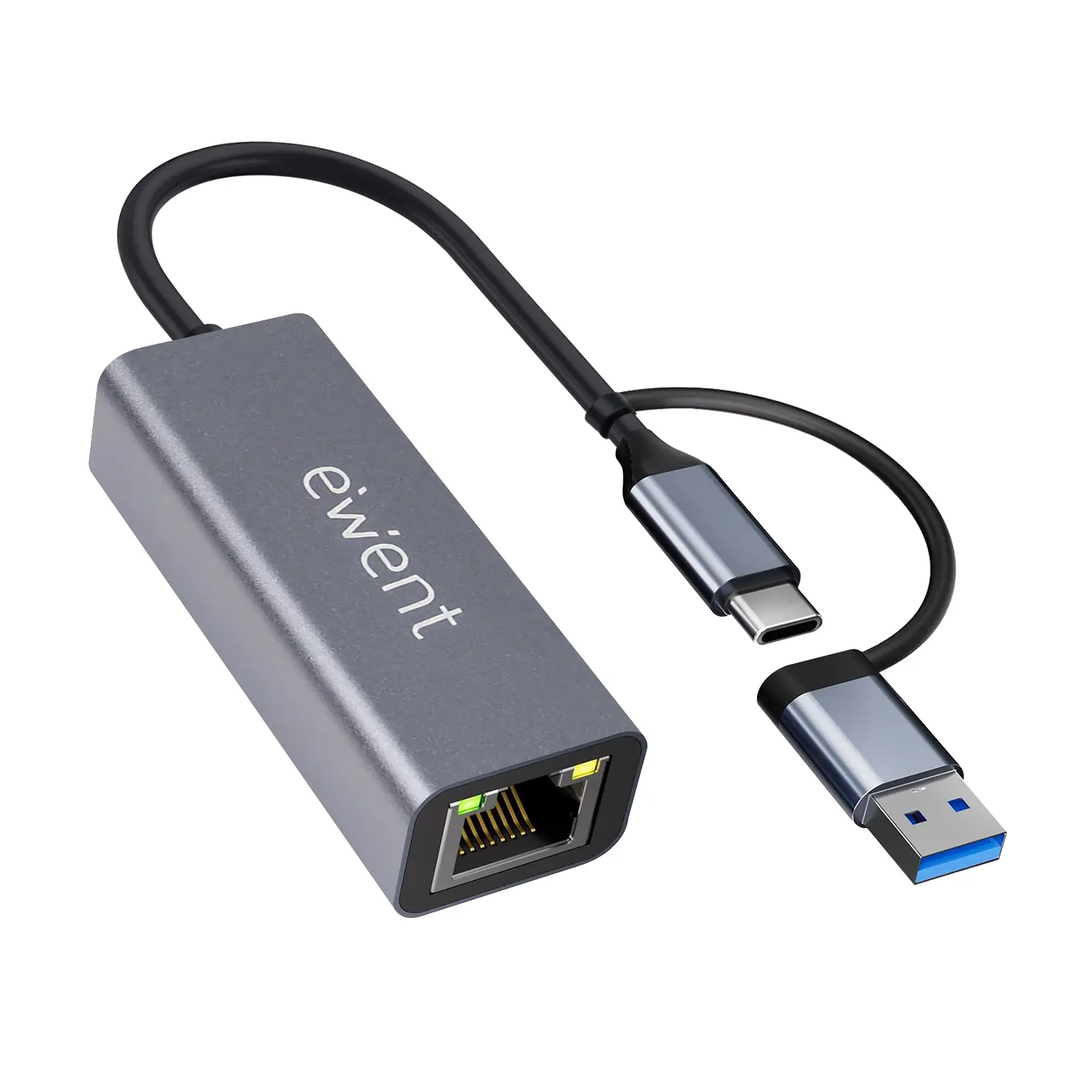 EW9819 hub de interfaz USB 3.2 Gen 1 (3.1 Gen 1) Type-A + Type-C 1000 Mbit/s Gris