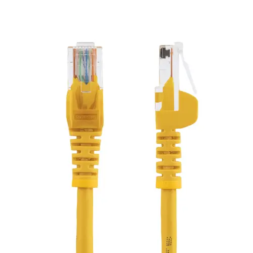 Cable de 2m Amarillo de Red Fast Ethernet Cat5e RJ45 sin Enganche - Cable Patch Snagless - Imagen 2