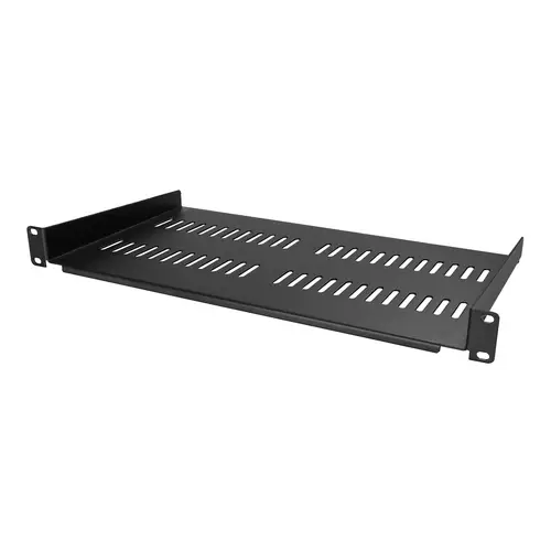 Bandeja Estante Ventilado de 1U para Armario Rack de Servidores de 19 Pulgadas - de 10 Pulgadas (254mm) de Profundidad - Acero de Servicio Pesado - Capacidad de 20kg - Negro - Imagen 2