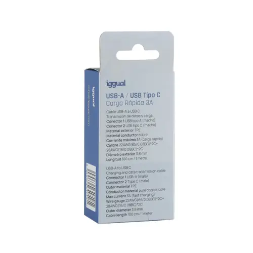 Cable USB-A/USB-C 100 cm blanco Q3.0 3A - Imagen 4