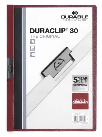 Duraclip 30 archivador PVC Borgoña, Transparente