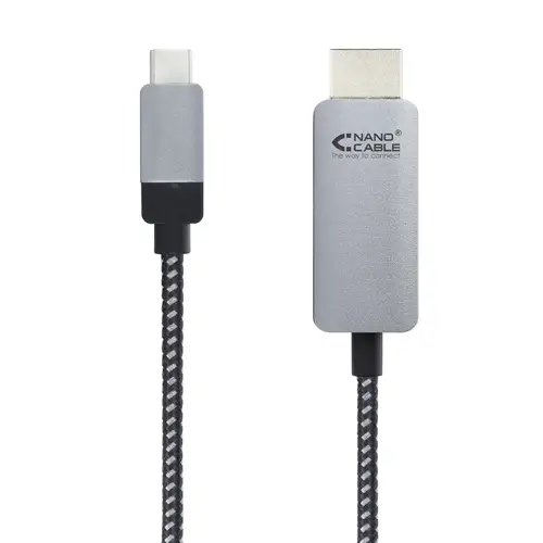 10.15.5102 adaptador de cable de vídeo 1,8 m USB Tipo C HDMI Aluminio, Negro - Imagen 2