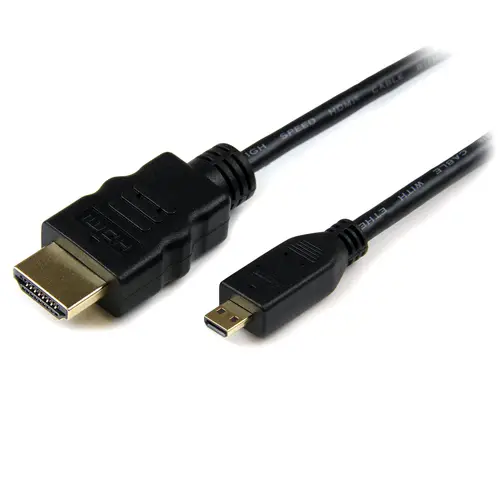 Cable de 1m Micro HDMI a HDMI con Ethernet - Vídeo de 4K a 30Hz - Cable Adaptador Conversor Micro HDMI Tipo D de alta velocidad a HDMI 1.4 - HDMI UHD - Macho a Macho - Imagen 1
