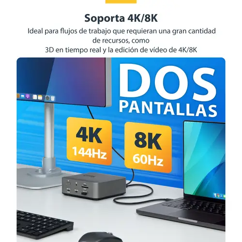 Cable Thunderbolt 5 de 80cm - Cable Thuderbolt Certificado - 80Gbps Hasta 120Gbps - Entrega de Alimentación PD de 240W - 8K 60Hz - Compatible con Thunderbolt 4/USB-C - USB Tipo C - Imagen 12