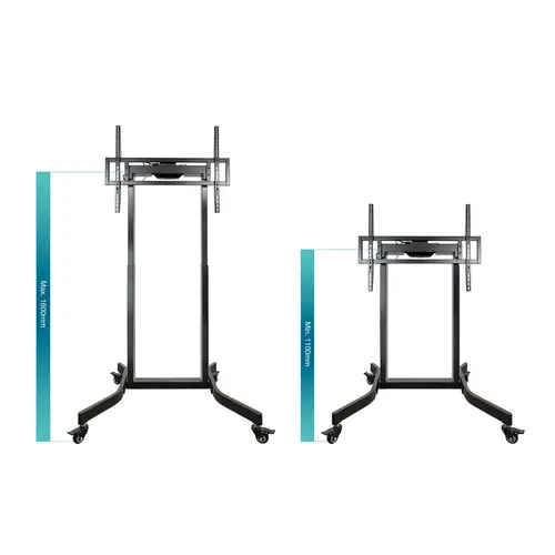 LUX Soporte de Suelo con Ruedas y Regulación Eléctrica de Altura para Pantallas 55"-100", Negro - Imagen 3